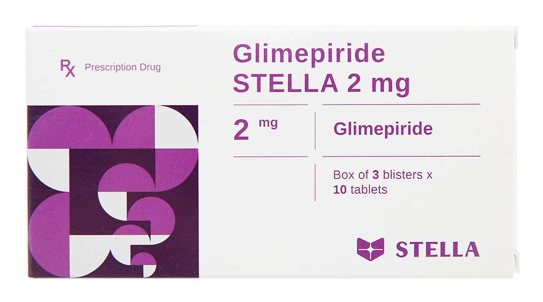 Glimepiride Stella 2mg trị đái tháo đường tuýp 2 (3 vỉ x 10 viên) - 1