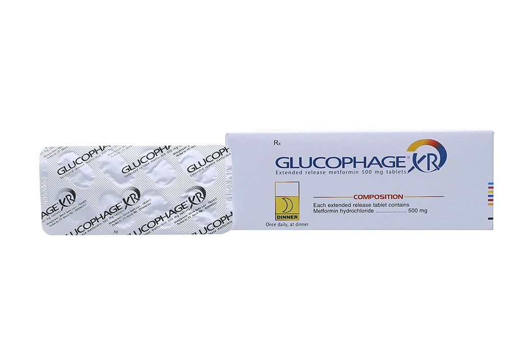 Glucophage XR 500mg trị đái tháo đường (15 vỉ x 8 viên) - 1