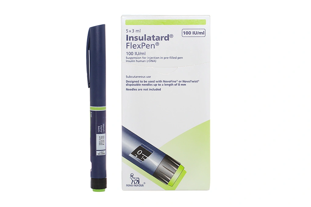 Bút tiêm Insulatard FlexPen 100IU/ml trị đái tháo đường (5 cây x 3ml) - 1