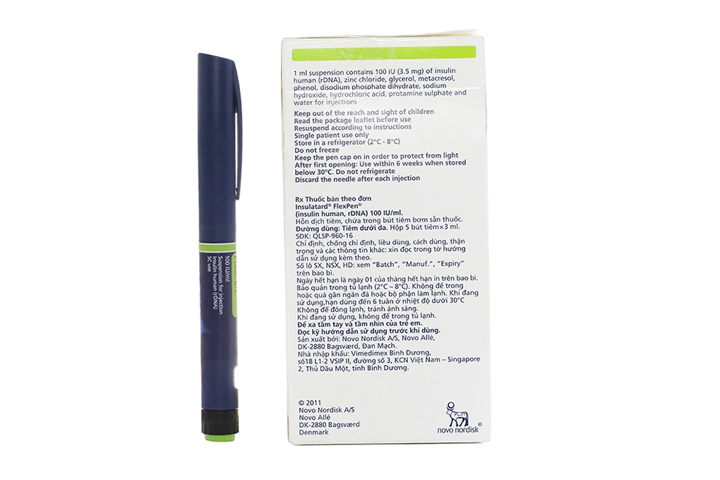 Bút tiêm Insulatard FlexPen 100IU/ml trị đái tháo đường (5 cây x 3ml) - 2