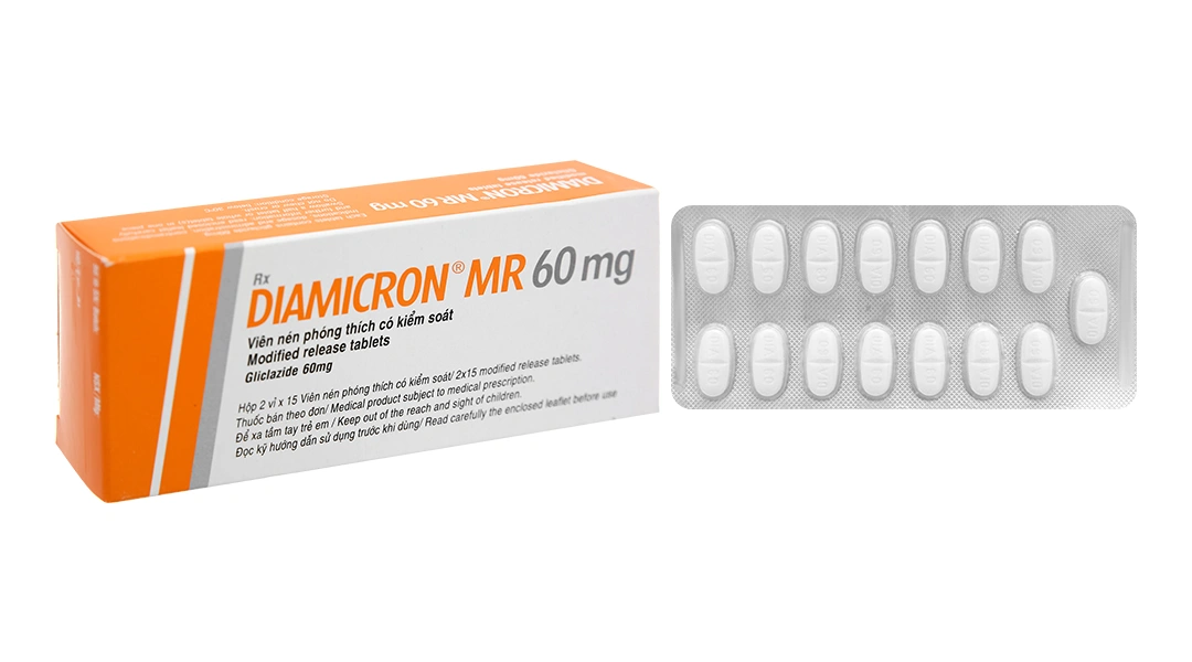 Diamicron MR 60mg trị đái tháo đường tuýp 2 (2 vỉ x 15 viên) - 