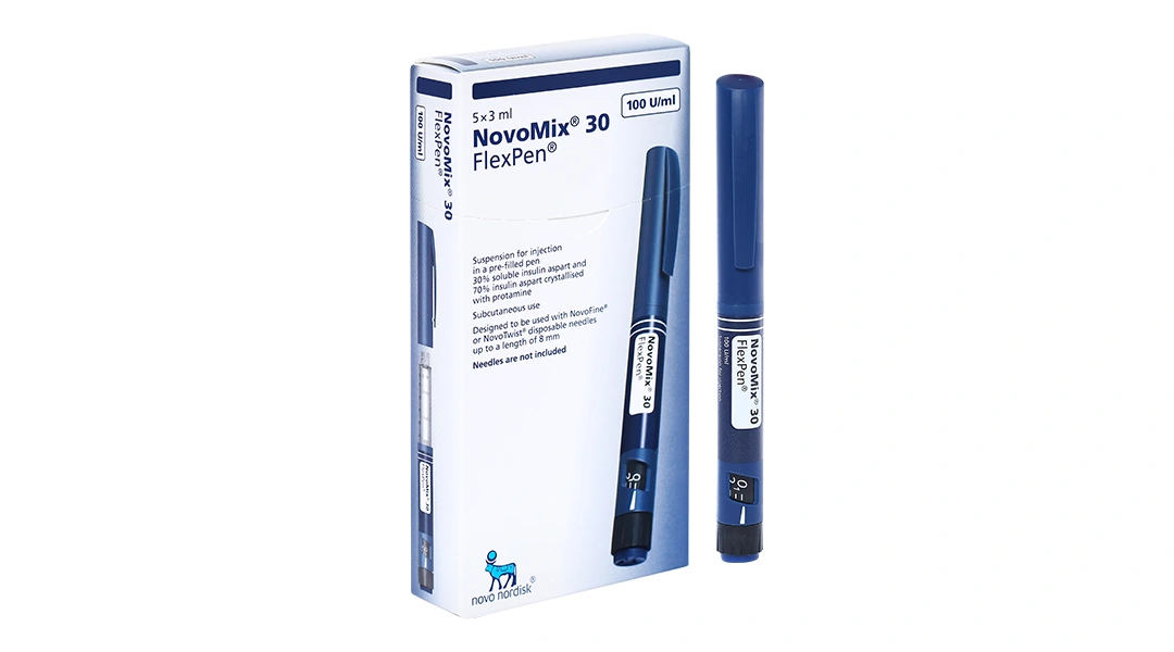 Bút tiêm NovoMix 30 FlexPen 100IU/ml trị đái tháo đường (5 bút tiêm x 3ml) - 