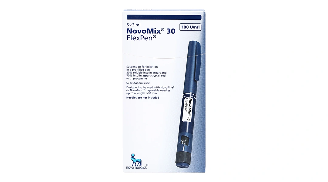 Bút tiêm NovoMix 30 FlexPen 100IU/ml trị đái tháo đường (5 bút tiêm x 3ml) - 1