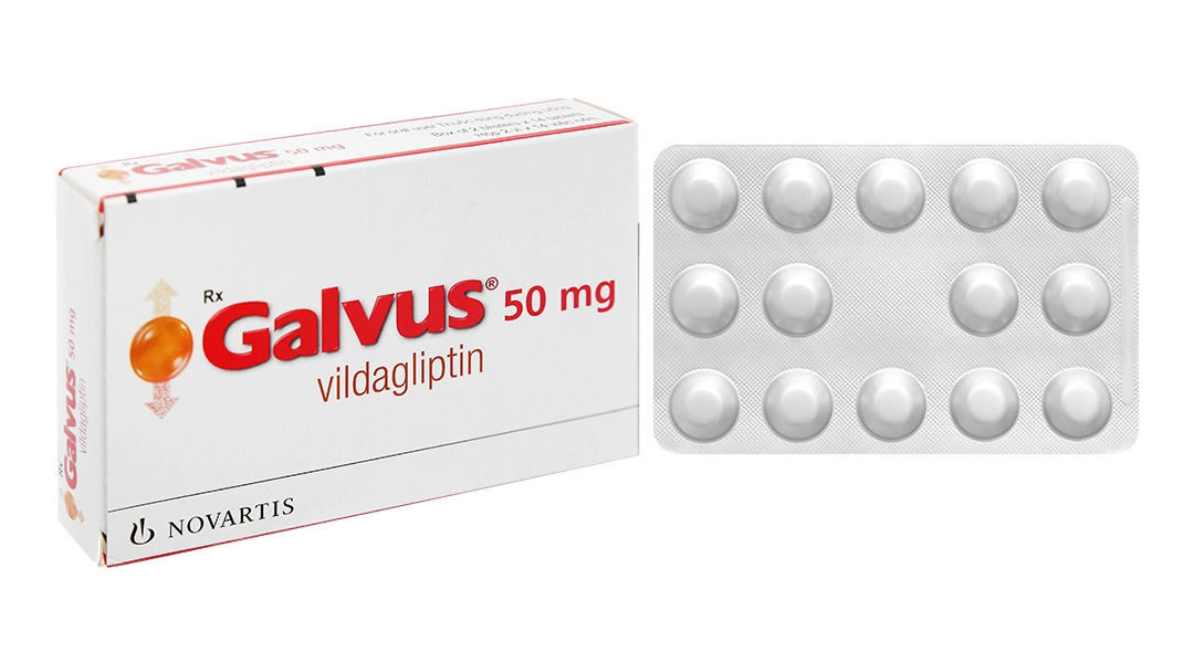 Galvus 50mg trị đái tháo đường tuýp 2 (2 vỉ x 14 viên) - 