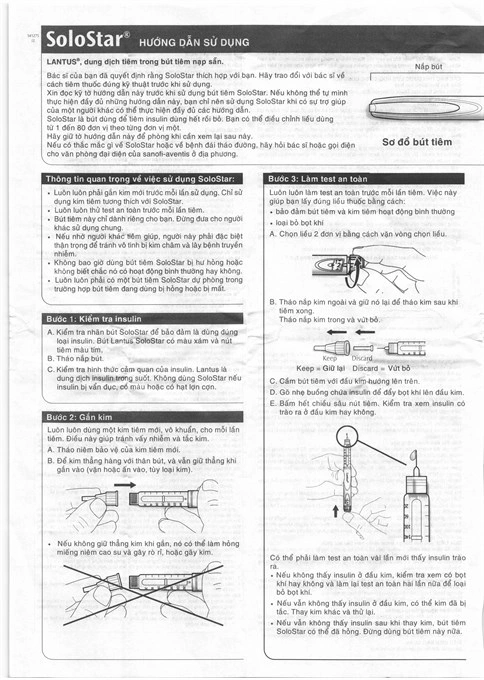 Bút tiêm Lantus SoloStar 100IU/ml trị đái tháo đường (5 cây x 3ml) - 7