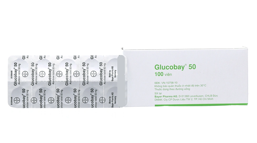 Glucobay 50 trị đái tháo đường (10 vỉ x 10 viên) - 2