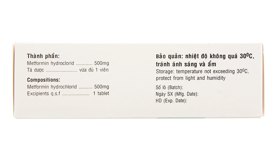 Glucofast 500mg trị đái tháo đường tuýp 2 (4 vỉ x 15 viên) - 2
