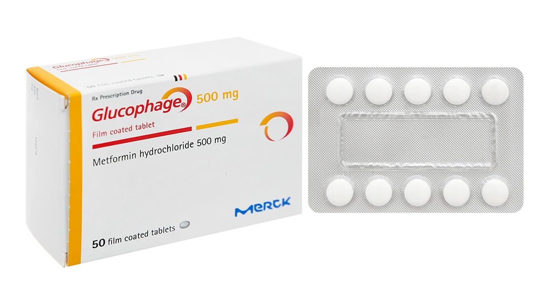 Glucophage 500mg trị đái tháo đường (5 vỉ x 10 viên) - 