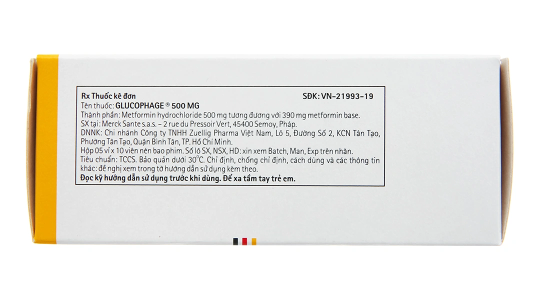Glucophage 500mg trị đái tháo đường (5 vỉ x 10 viên) - 3