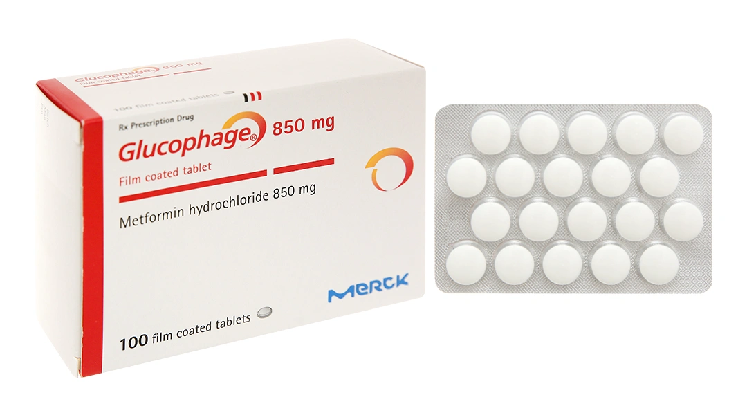 Glucophage 850mg trị đái tháo đường tuýp 2 (5 vỉ x 20 viên) - 
