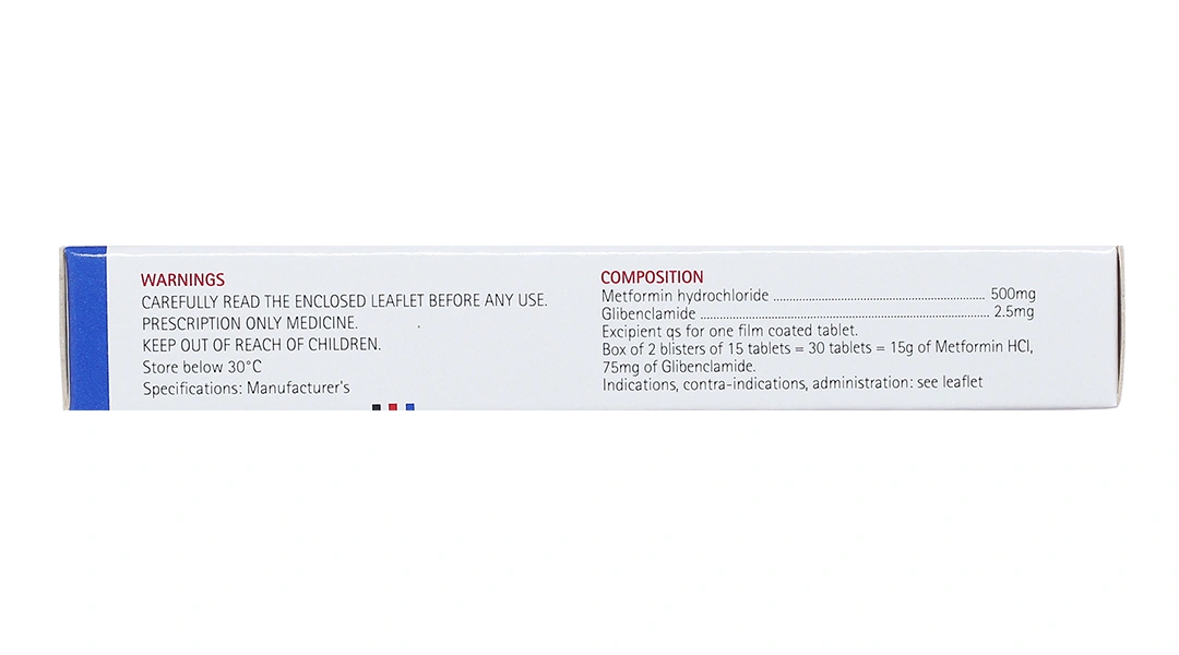 Glucovance 500mg/2.5mg trị đái tháo đường tuýp 2 (2 vỉ x 15 viên) - 3