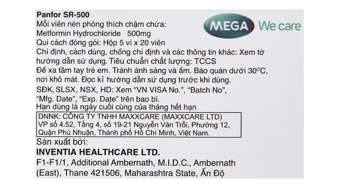 Panfor SR-500 trị đái tháo đường (5 vỉ x 20 viên) - 5