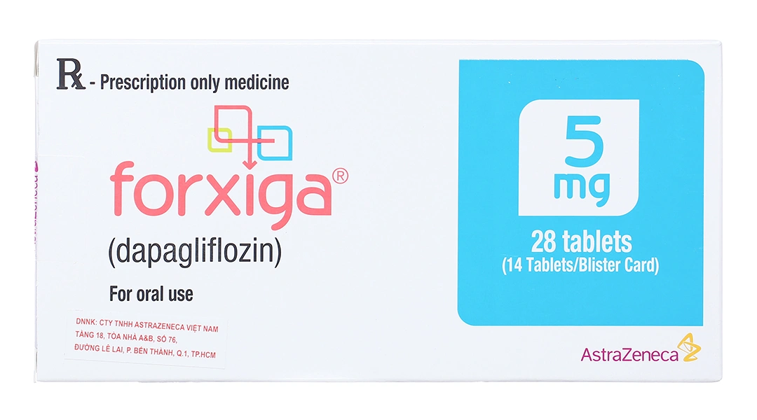 Forxiga 5mg trị đái tháo đường tuýp 2, suy tim và bệnh thận mạn tính (2 vỉ x 14 viên) - 1