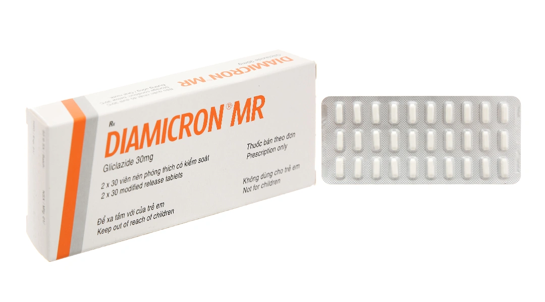 Diamicron MR 30mg trị đái tháo đường tuýp 2 (2 vỉ x 30 viên) - 
