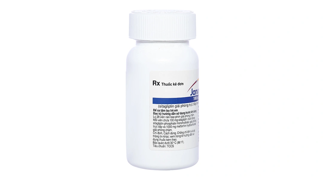 Janumet XR 100mg/1000mg trị đái tháo đường lọ 28 viên - 1