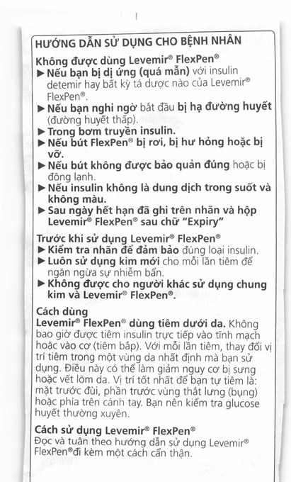 Bút tiêm Levemir FlexPen 100U/ml trị đái tháo đường (5 cây x 3ml) - 10