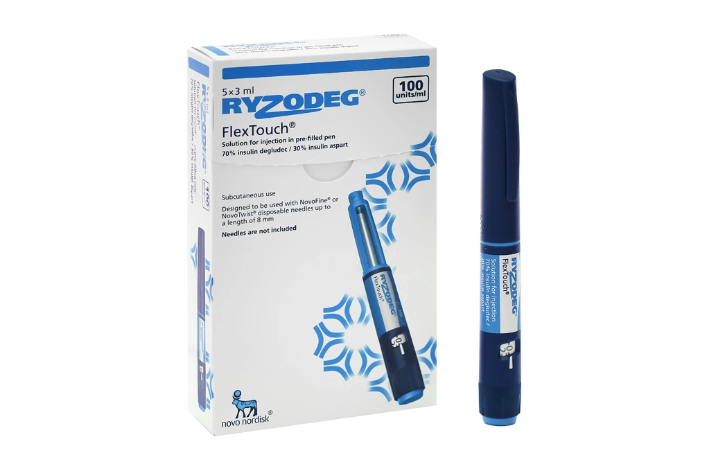 Bút tiêm Ryzodeg FlexTouch 100U/ml trị đái tháo đường (5 cây x 3ml) - 