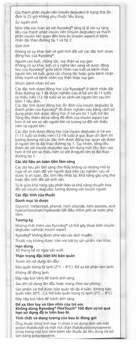 Bút tiêm Ryzodeg FlexTouch 100U/ml trị đái tháo đường (5 cây x 3ml) - 11