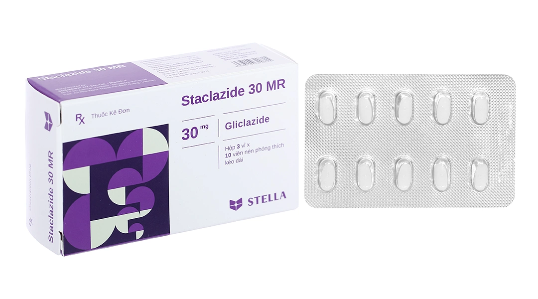 Staclazide 30 MR trị đái tháo đường tuýp 2 không phụ thuộc insulin (3 vỉ x 10 viên) - 