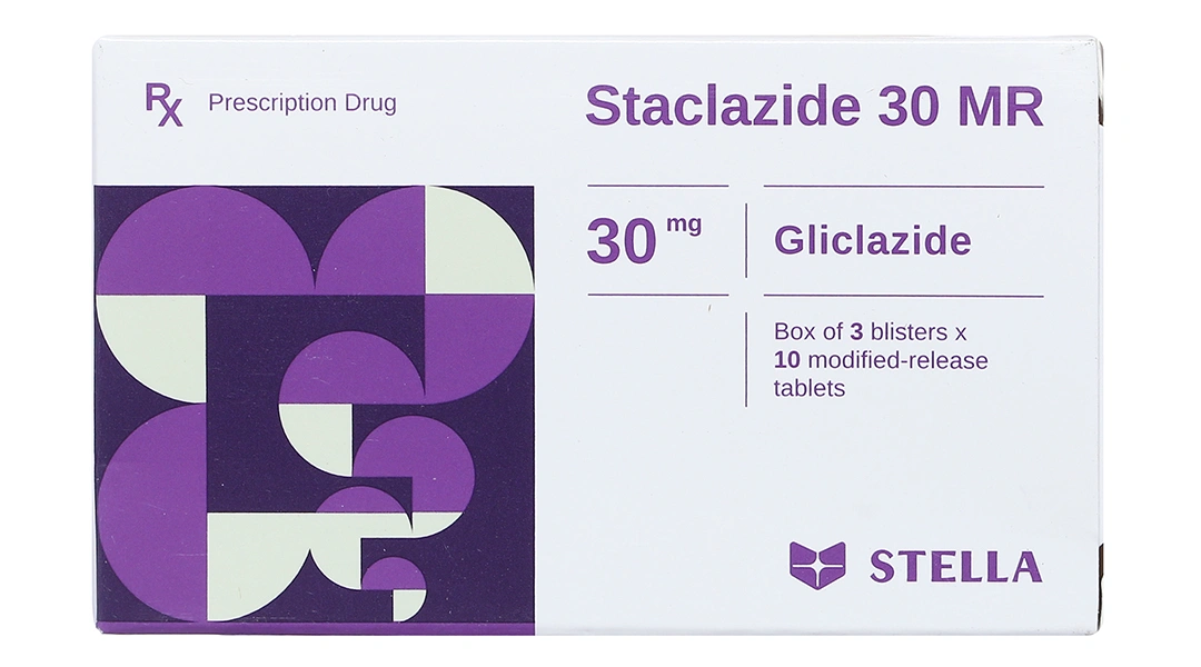 Staclazide 30 MR trị đái tháo đường tuýp 2 không phụ thuộc insulin (3 vỉ x 10 viên) - 1