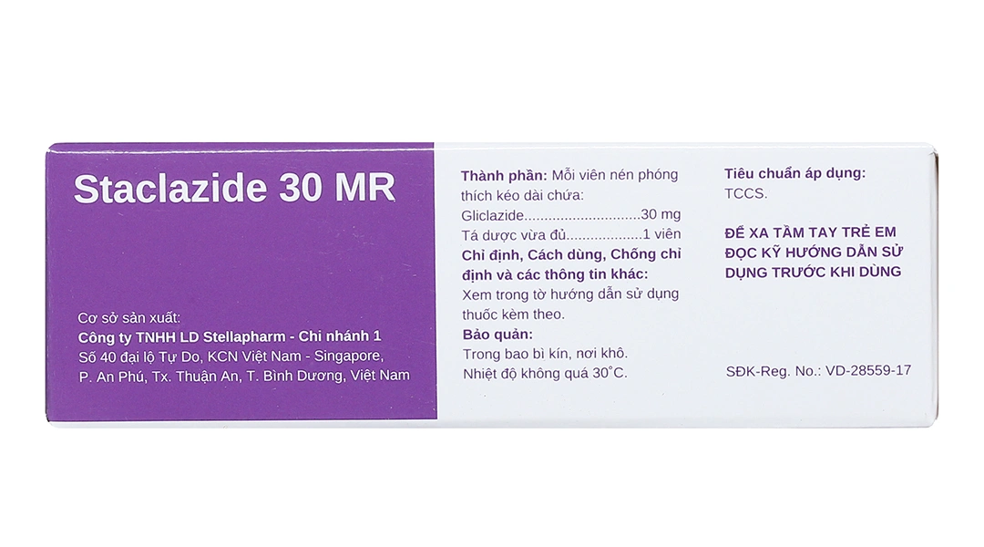 Staclazide 30 MR trị đái tháo đường tuýp 2 không phụ thuộc insulin (3 vỉ x 10 viên) - 2