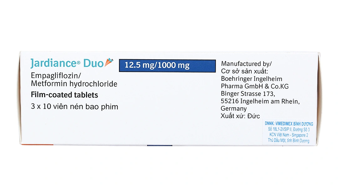 Jardiance Duo 12.5mg/1000mg trị đái tháo đường (3 vỉ x 10 viên) - 3