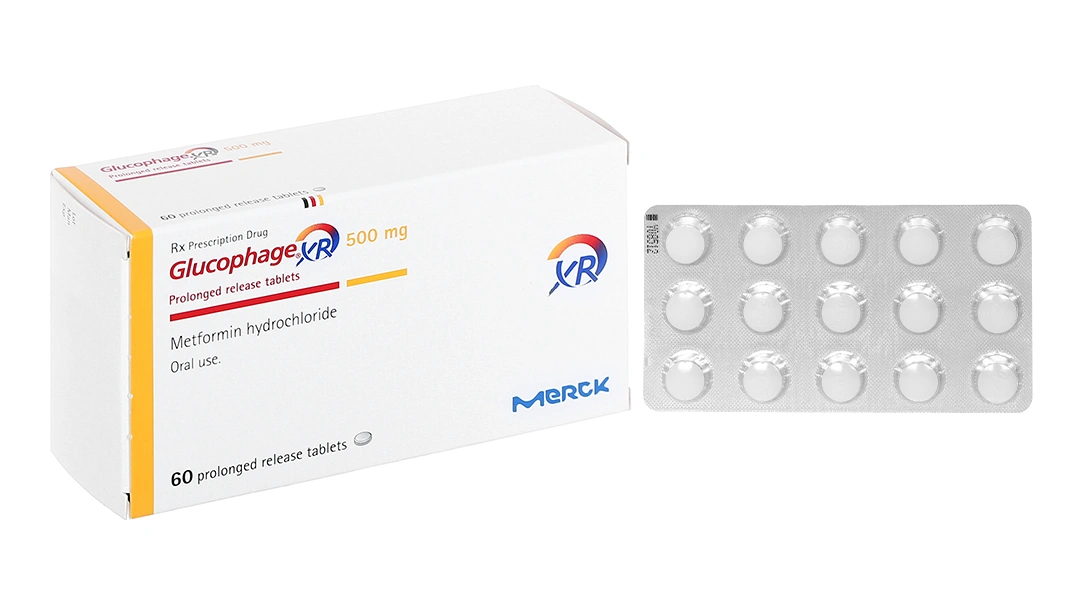 Glucophage XR 500mg trị đái tháo đường tuýp 2 (4 vỉ x 15 viên) - 