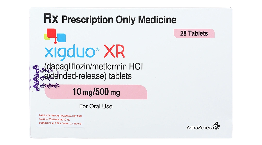 Xigduo XR 10mg/500mg trị đái tháo đường tuýp 2 (4 vỉ x 7 viên) - 2