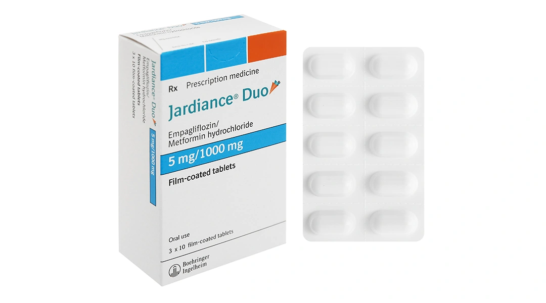Jardiance Duo 5mg/1000mg trị đái tháo đường (3 vỉ x 10 viên) - 