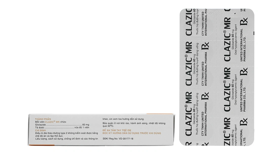 Clazic MR 60mg trị đái tháo đường (3 vỉ x 10 viên) - 1