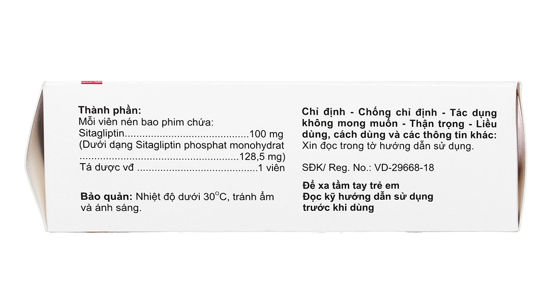 Sitagibes 100 trị đái tháo đường tuýp 2 (4 vỉ x 7 viên) - 4