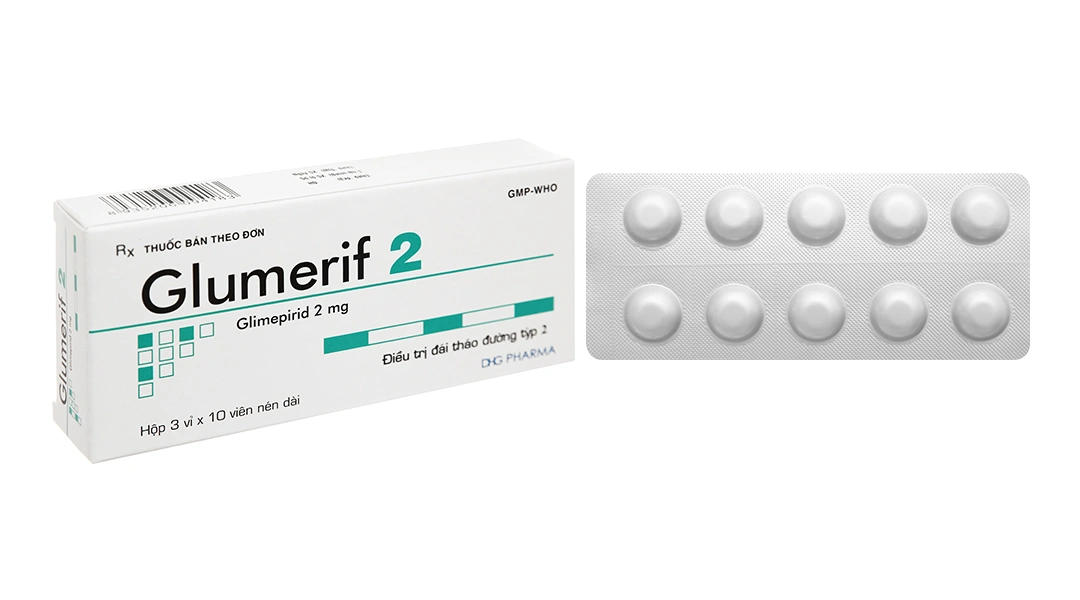 Glumerif 2 trị đái tháo đường (3 vỉ x 10 viên) - 