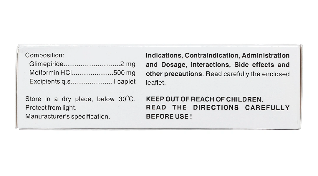 CoMiaryl 2mg/500mg trị đái tháo đường (3 vỉ x 10 viên) - 3
