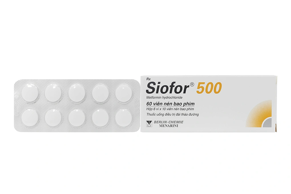 Siofor 500 trị đái tháo đường tuýp 2 (6 vỉ x 10 viên) - 