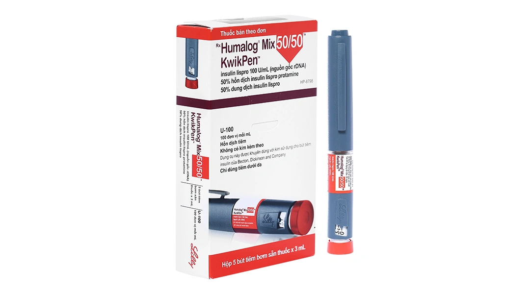 Bút tiêm Humalog Mix 50/50 KwikPen 100U/ml trị đái tháo đường (5 cây x 3ml) - 