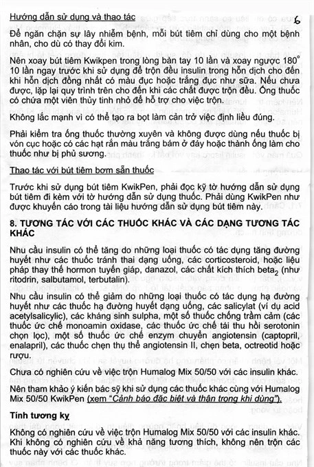 Bút tiêm Humalog Mix 50/50 KwikPen 100U/ml trị đái tháo đường (5 cây x 3ml) - 14