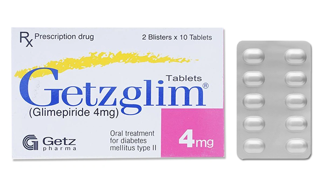 Getzglim 4mg trị đái tháo đường (2 vỉ x 10 viên) - 