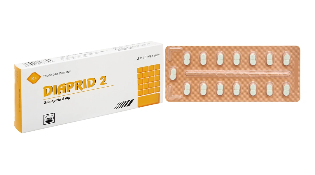 Diaprid 2 trị đái tháo đường (2 vỉ x 15 viên) - 