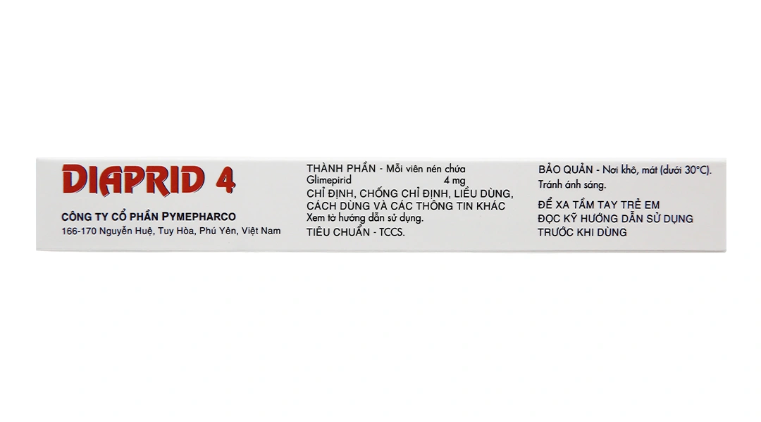 Diaprid 4 trị đái tháo đường tuýp 2 không phụ thuộc insulin (2 vỉ x 15 viên) - 2