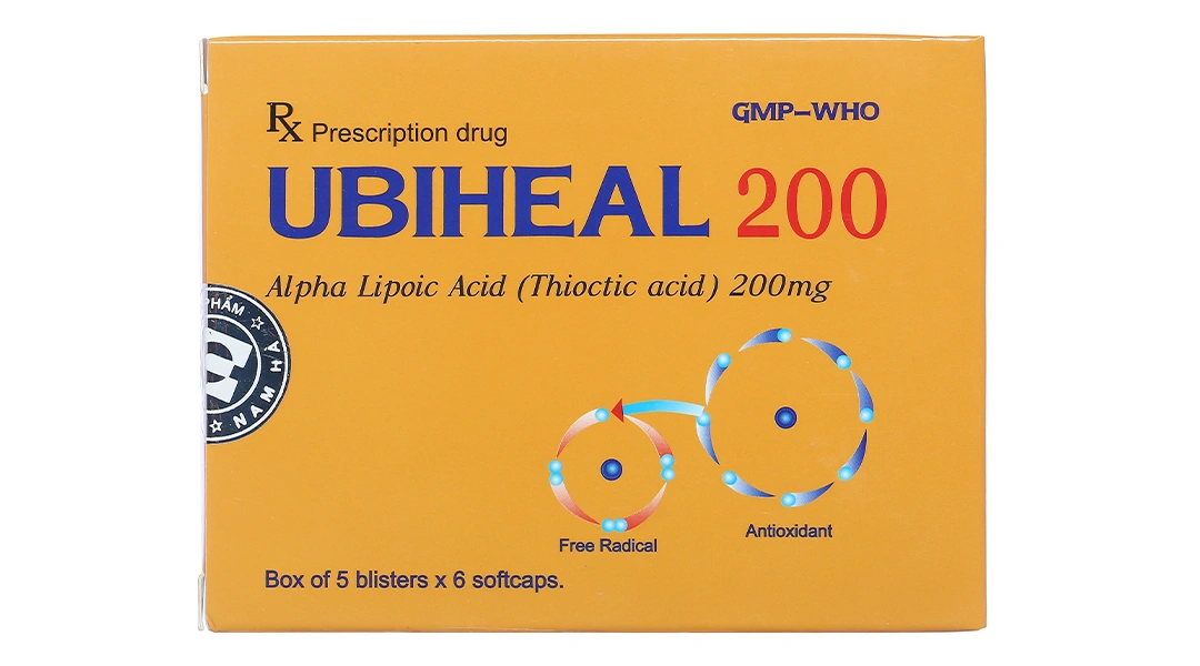Ubiheal 200 trị rối loạn cảm giác do bệnh thần kinh đái tháo đường (5 vỉ x 6 viên) - 1