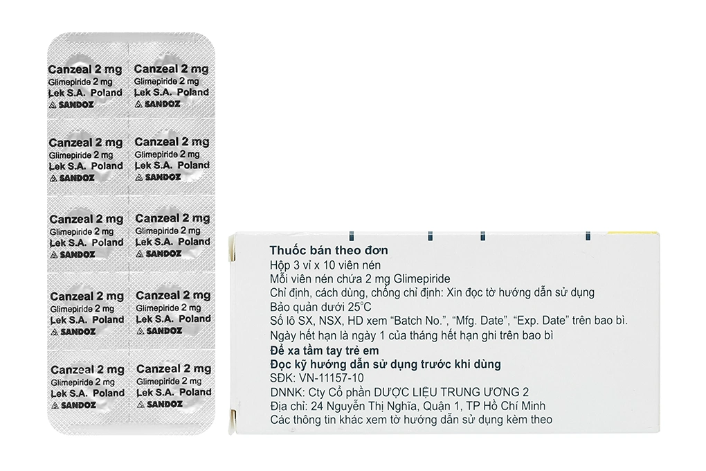 Canzeal 2mg trị đái tháo đường (3 vỉ x 10 viên) - 1