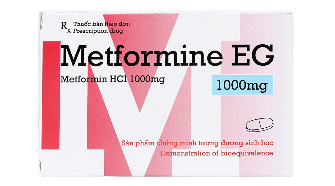 Metformine EG 1000mg trị đái tháo đường tuýp 2 (2 vỉ x 15 viên) - 1