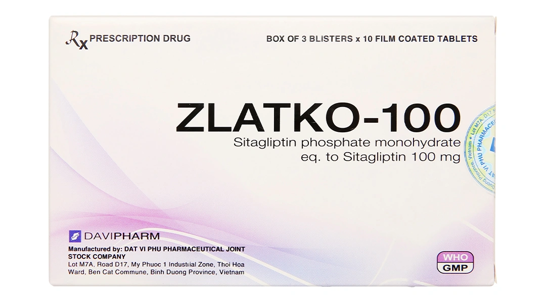 Zlatko-100 trị tiểu đường tuýp 2 không phụ thuộc insulin (3 vỉ x 10 viên) - 1