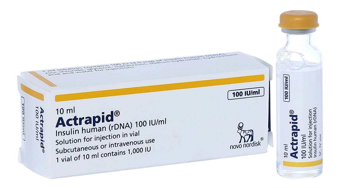 Dung dịch tiêm Actrapid 100IU/ml trị đái tháo đường (1 lọ x 10ml) - 