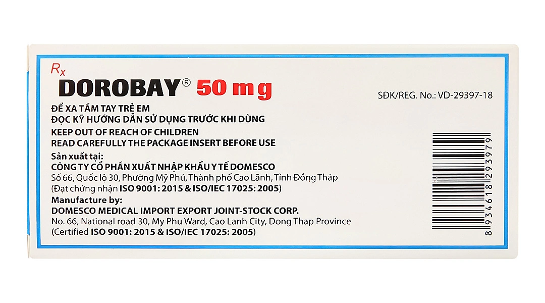 Dorobay 50mg điều trị đái tháo đường tuýp 2 (3 vỉ x 10 viên) - 1