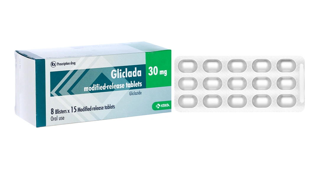 Gliclada 30mg trị đái tháo đường tuýp 2 không phụ thuộc insulin (8 vỉ x 15 viên) - 