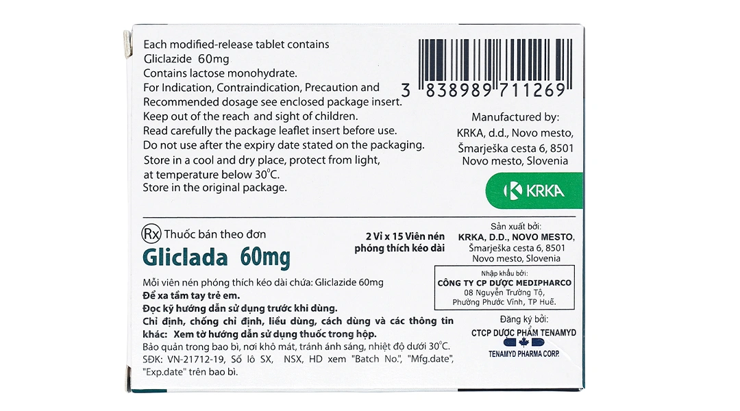 Gliclada 60mg trị đái tháo đường (2 vỉ x 15 viên) - 2