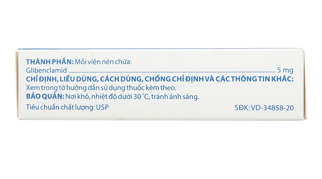Glibenclamid Domesco 5mg trị đái tháo đường (5 vỉ x 20 viên) - 2