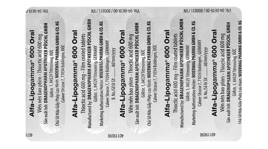 Alfa-Lipogamma 600 Oral trị đa thần kinh đái tháo đường (3 vỉ x 10 viên) - 8
