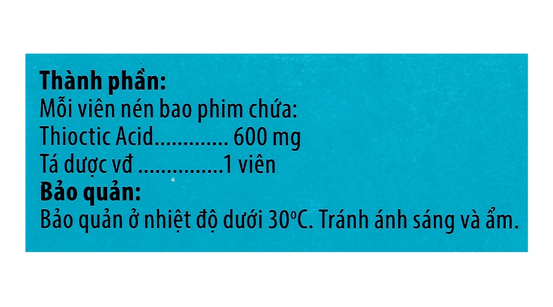 Alfa-Lipogamma 600 Oral trị đa thần kinh đái tháo đường (3 vỉ x 10 viên) - 6